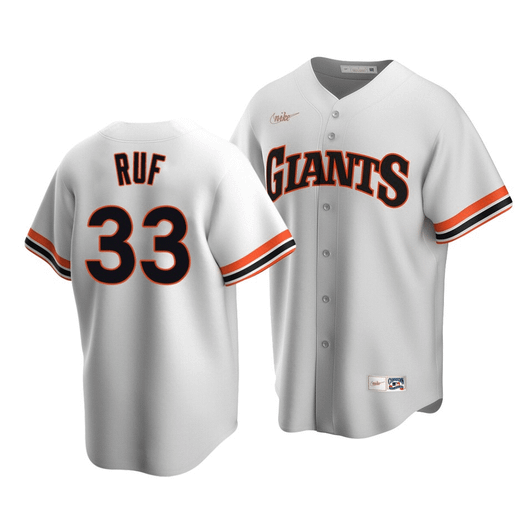 Men'S San Francisco Giants Darin Ruf #33 Cooperstown Collection White Home Jersey