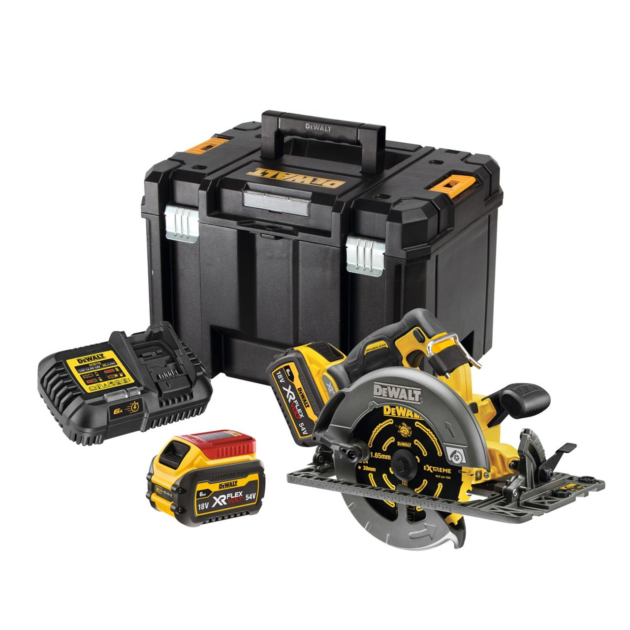 DeWalt DCS579T2-GB 54V XR FlexVolt 190mm Circular Saw with 2x 6.0Ah Batteries