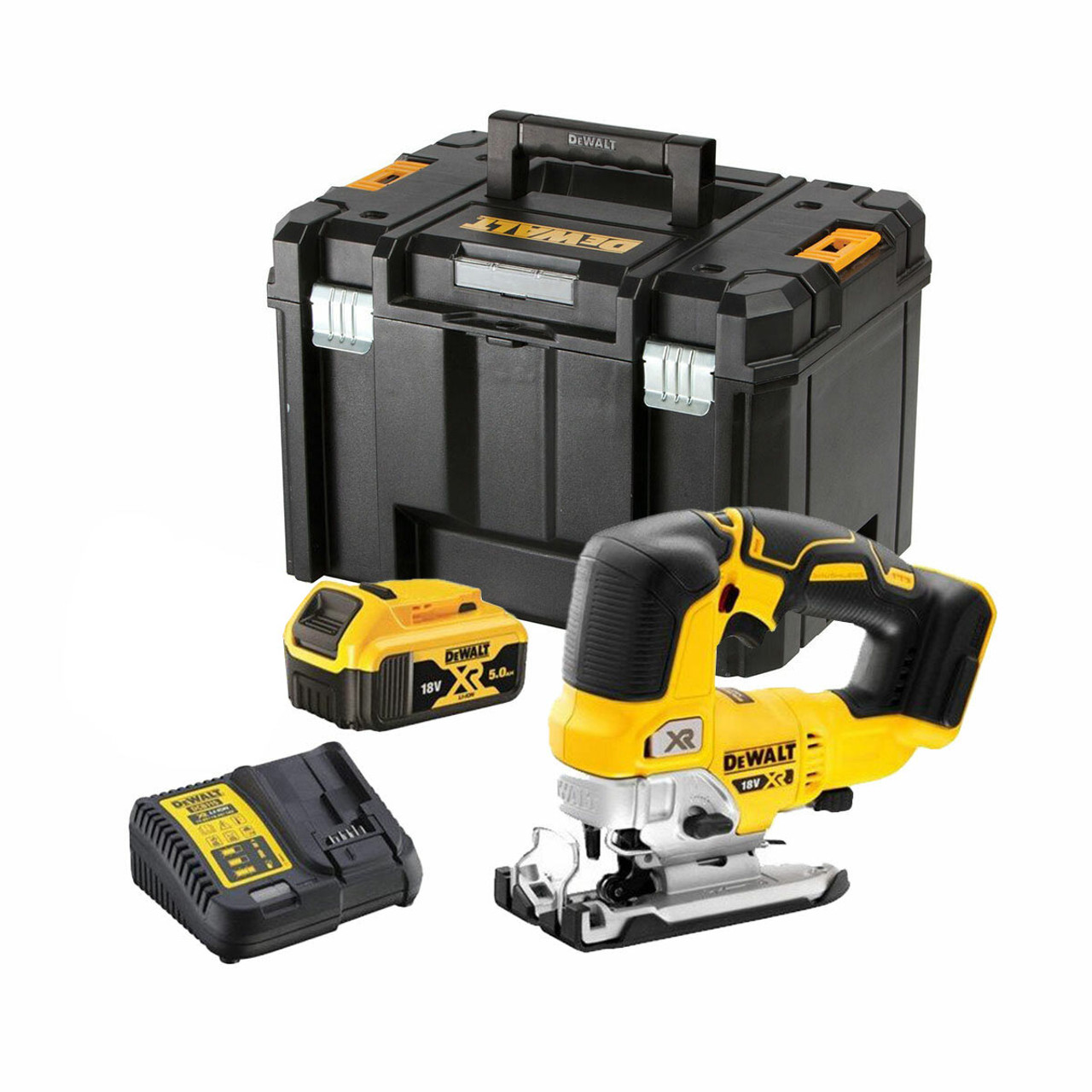 DeWalt DCS334P1 18V Brushless Jigsaw with 1x 5.0Ah Batteries Toolden