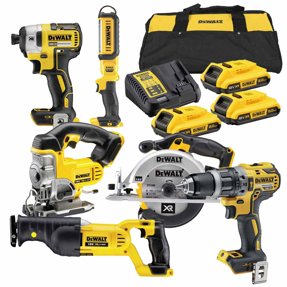DeWalt 18V Piece Power Tool Kit with 3x Batteries