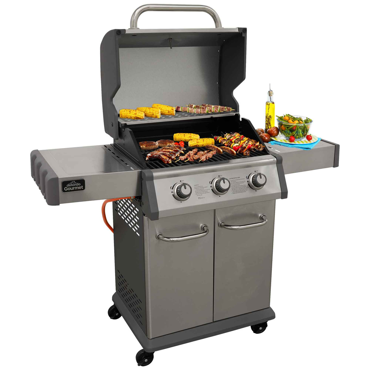 Dellonda DG16 Gas BBQ Grill 600 x 420mm (Stainless Steel)