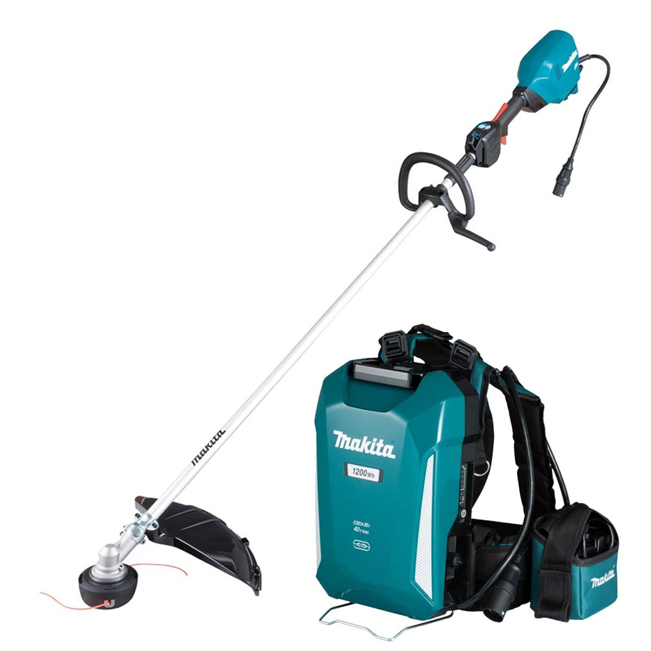 Makita UR201CX1 36V Brushless Line Trimmer with PDC1200A02 33.5Ah Portable Backpack Battery