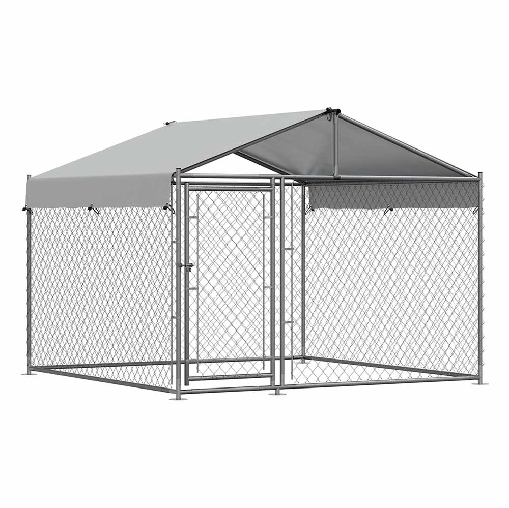 Dellonda DG281 x2 x Dog Kennel, Galvanised Steel, Roof