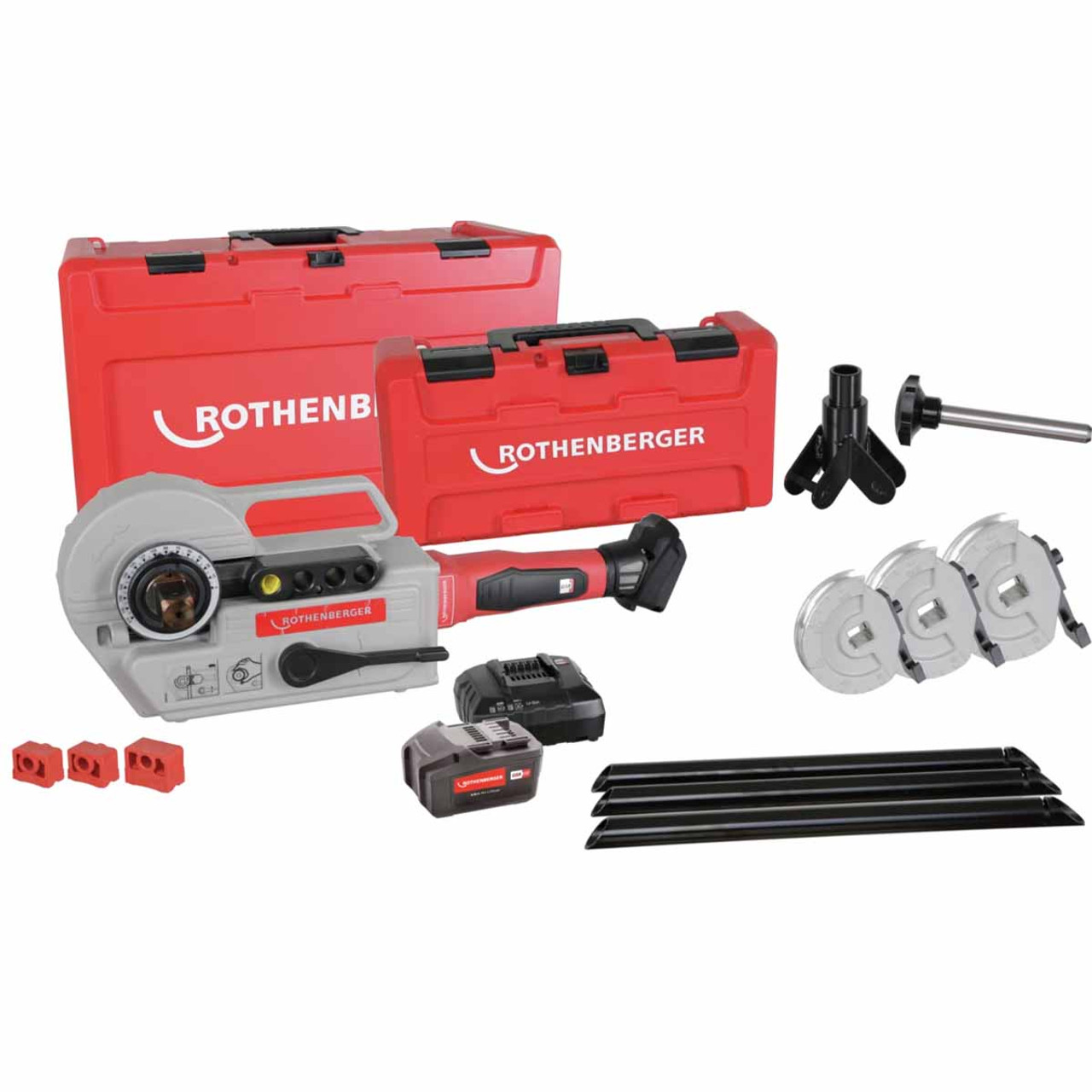 Rothenberger 1000003401 Robend 4000 E Pipe Bender Set 15 22 28mm with 1x 4.0Ah Battery