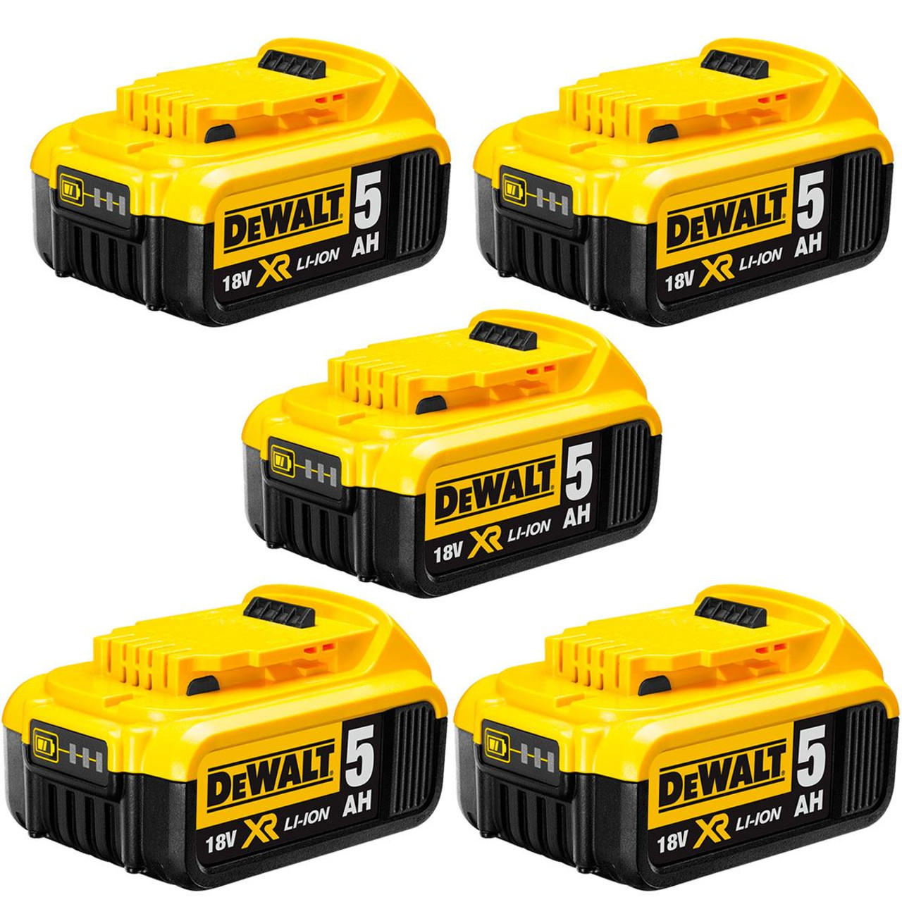 DeWalt DCB184 18V XR Li-Ion 5.0Ah Batteries Twin Pack