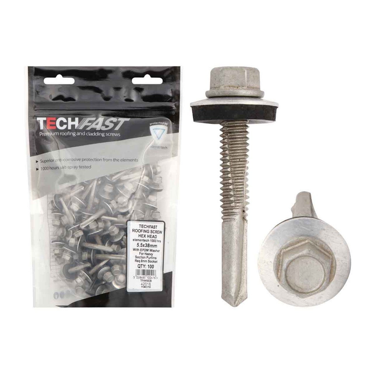 TechFast 5.5 x 60mm Roofing Screw - Heavy Section