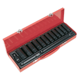 Sealey AK5815M Impact Socket Set 15pc 1/2"Sq Drive Deep Metric