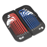 Sealey AK7176 TRX-Star & Ball-End Hex Key Set 18pc Long Anti-Slip