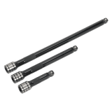 Sealey AK7691 Wobble/Rigid Extension Bar Set 3pc 3/8"Sq Drive Black Series