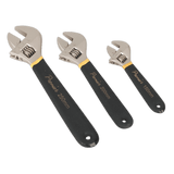 Sealey AK907 Adjustable Wrench Set 3pc Ni-Fe Finish