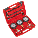 Sealey MS100 Motorcycle Compression & Fuel Pressure Gauge Set 3pc