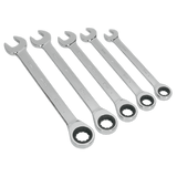 Sealey S0985 Combination Ratchet Spanner Set 5pc Metric