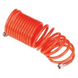 Sealey SA335 PE Coiled Air Hose 5m x 5mm with 1/4"BSP Unions
