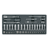 Sealey TBT19 Tool Tray with Socket Set 43pc 1/4"Sq Drive
