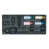 Sealey TBT25 Tool Tray with Impact Socket & Adaptor Set 15pc Metric
