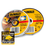 DeWalt DEWDT42335TZ Stainless Steel Metal Flat Cutting Discs 115mm Tin of 10  | Toolden