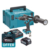 Makita HP001GD201 40V Max XGT Brushless Combi Drill with 2x 2.5Ah Battery