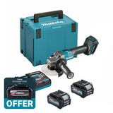 Makita GA005GD201 40V Max XGT Brushless 125mm Angle Grinder with 2x 2.5Ah Batteries