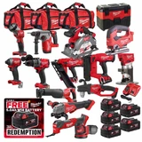 Milwaukee M18KIT1 18V Cordless 15 Piece Kit with 5x 5.0Ah Batteries