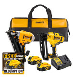 DeWalt DCK2046P2 18V XR Brushless 1st & 2nd Fix Nailer Twin Pack with 2x 5.0Ah Batteries