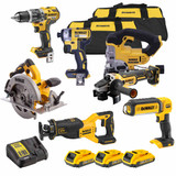 DeWalt 18V XR 7 Piece Power Tool Kit with 3 x 2.0Ah Batteries