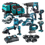 Makita MAKKIT10X53 18V LXT Cordless 10 Piece Power Tool Kit with 5x 3.0Ah Batteries