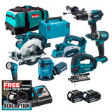 Makita LXT 18V Cordless 7 Piece Power Tool Kit with 2x 3.0Ah Batteries