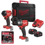 Milwaukee M18 FPP2A3-502X 18V FUEL™ Twin Pack with 2x 5.0Ah Batteries, Charger and Case