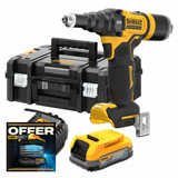 DeWalt DCF403E1T-GB 18V XR 1/4'' Brushless Riveter with 1x 1.7Ah Powerstack Battery