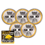 DeWalt DT1957 Stationary Construction Circular Saw Blade 250 x 30mm 48T (5 Pack)