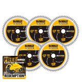 DeWalt DT99567-QZ XR Extreme Runtime Circular Saw Blade 210 x 30mm 60T (5 Pack)