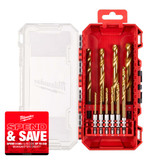 Milwaukee 4932493865 Shockwave™ Red Hex HSS-TIN Metal Drill Bit Set (10 Pieces)