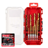 Milwaukee 4932493865 Shockwave™ Red Hex HSS-TIN Metal Drill Bit Set (10 Pieces)