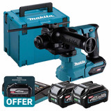 Makita HR010GD202 40V XGT Brushless SDS Plus Rotary Hammer with 2x 2.5Ah Batteries