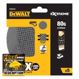 DeWalt DTM3103-QZ Extreme ROS 125mm Sanding Disc Sheet 80G (5 Pack)