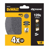 DeWalt DTM3105-QZ Extreme ROS 125mm Sanding Disc Sheet 120G (5 Pack