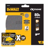 DeWalt DTM3123-QZ Extreme ROS 150mm Sanding Disc Sheet 80G (5 Pack)
