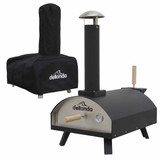 Dellonda DG218 Wood-Fired Pizza Oven, Pizza Peel & Cover 14" - Black
