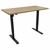 Dellonda DH242 Single Motor Ultra-Quiet Adjustable-Height Electric Sit/Stand Desk - Oak Desktop