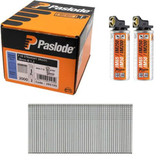 Paslode 395195 F18 1.2 x 38mm Electro Galvanised Straight Brads for IM50 (2000 Pack & 2 Fuel Cells)