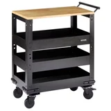 BUNKER® by Draper 11495 3 Tier Trolley with Pull Handle & Hardwood Worktop 714mm