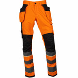 Helly Hansen 38573-71885-07 UC-ME Construction Trouser CL2, Hi Vis Orange/Ebony (Size 37.5")
