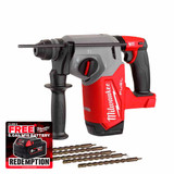 Milwaukee M18FH-0 18V Fuel™ 4-Mode 26mm SDS+ Hammer Drill & Bit Bundle (Body Only)