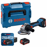 Bosch 06019N9070 GWS 18V-8 Angle Grinder 115mm with 2x GBA 4.0