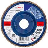 Bosch 2608601270 X431 Flap Disc Standard for Metal 115mm x 22.23mm 40 Grit