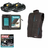 Makita DCV202ZLX2 14.4V/18V LXT Heated Vest (Size L) with 2x 2.0Ah Battery and Fast Charger