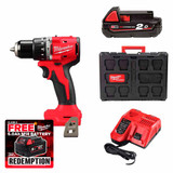 Milwaukee M18 BLPDCR-201X 18V Compact Brushless Percussion Drill with 2.0Ah Battery, Fast Charger & Packout Case