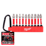 Milwaukee 4932500397 SHOCKWAVE™ Carabiner Screwdriver Bit Set (10 Pieces)