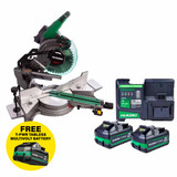 HiKOKI C3610DRA 36V MultiVolt 254mm Mitre Saw with 2x 4.0Ah Tabless Batteries and Charger