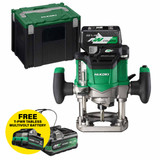 HiKOKI M3612DA MultiVolt 36V Brushless 1/2" Variable Speed Router with 2x 2.5Ah MultiVolt Batteries, Charger  & Case